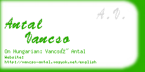 antal vancso business card